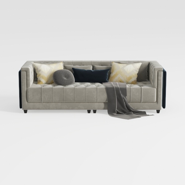 ERYE 92.5 Inch Oversized Genuine Leather Sofa