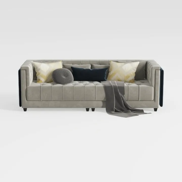 ERYE 92.5 Inch Oversized Genuine Leather Sofa