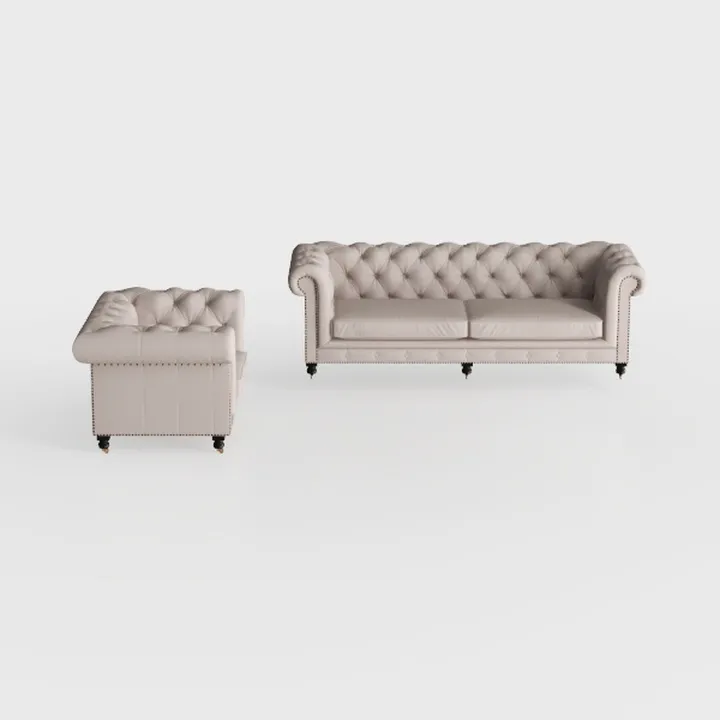 3-Piece Sofa Set,Upholstered Sofa with Solid Wood 