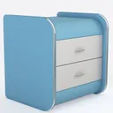 Side Table Thickened Backboard Nightstand 2 Right 45 Degree View