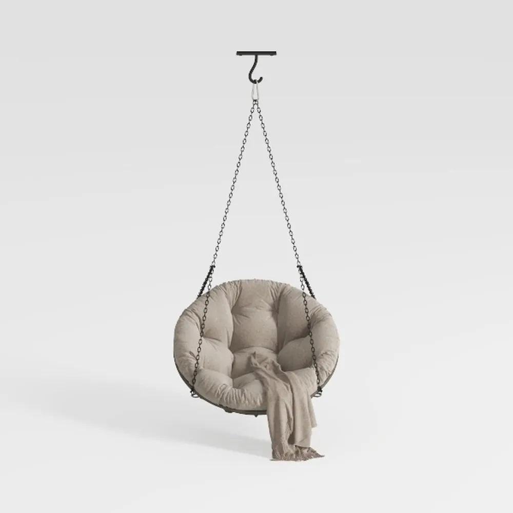 Velvet Swivel Accent Chair with Ottoman Set 