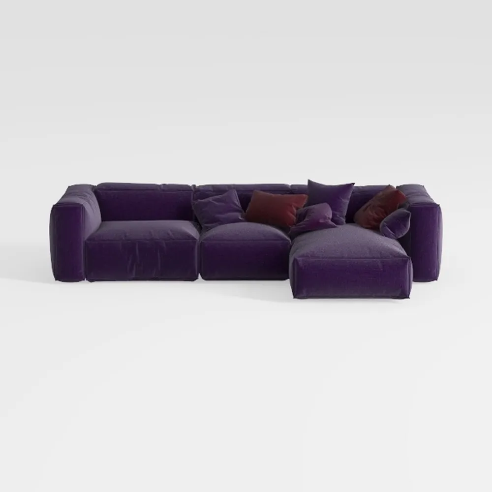 Glory Furniture Malone Microsuede Sectional in Pur