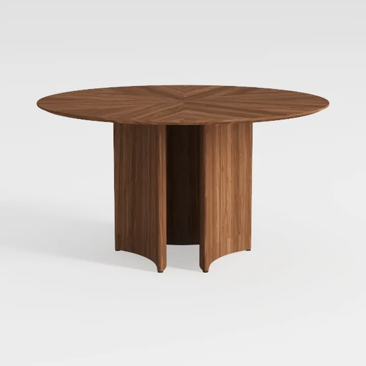 Minimalist Walnut Round Dining Table 3D Model