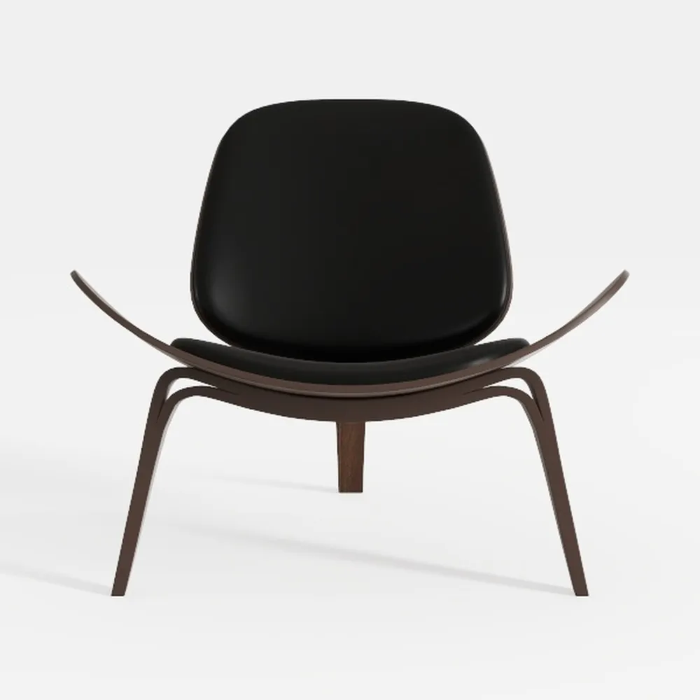 VOMXUF Mid Century Modern Shell Lounge Chair, Faux