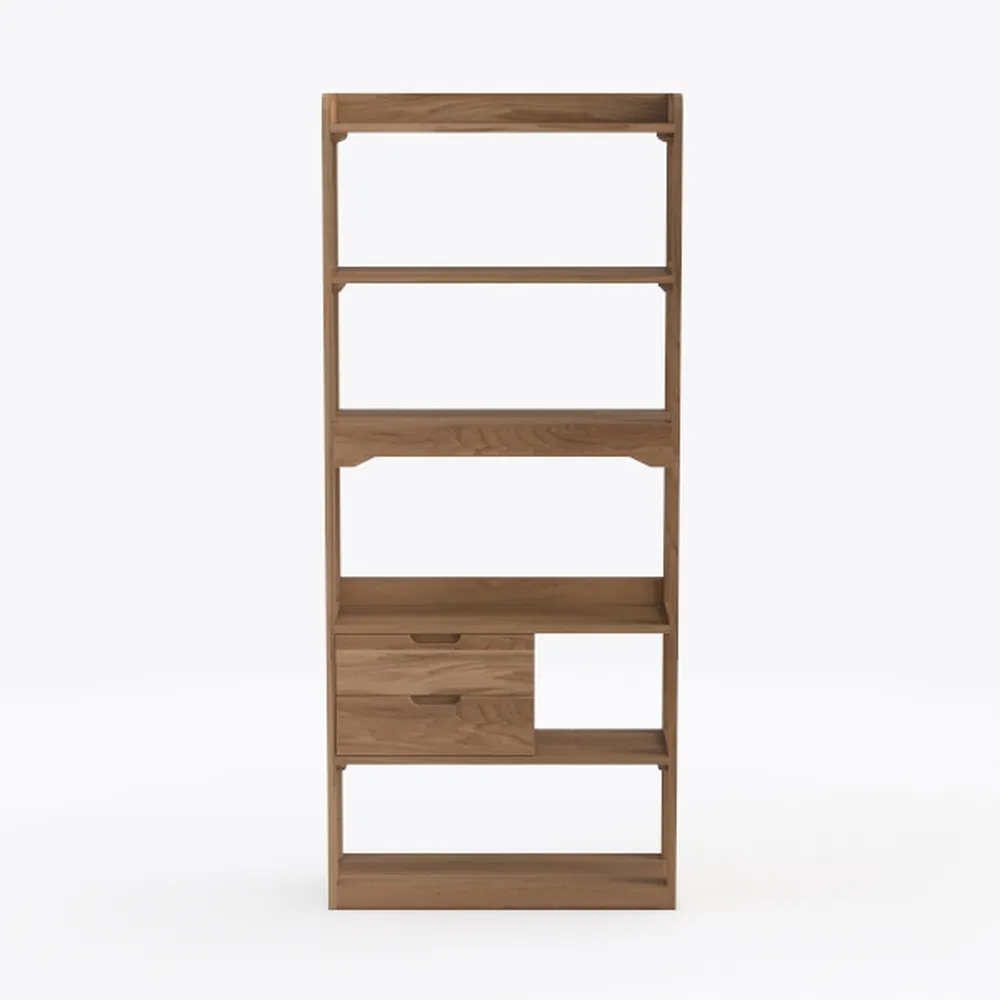 SICOTAS Bookshelf 5 Tier Book Shelf Rattan Boho