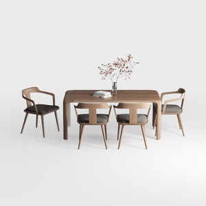 VKNOW Wooden Dining Chairs Set of 4, Modern Fabric