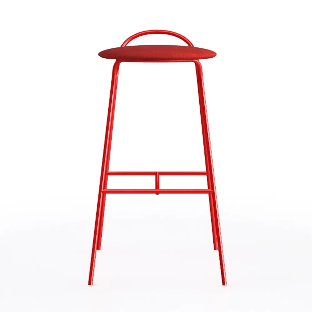 30.25 in Red Metal Outdoor Bar Stool