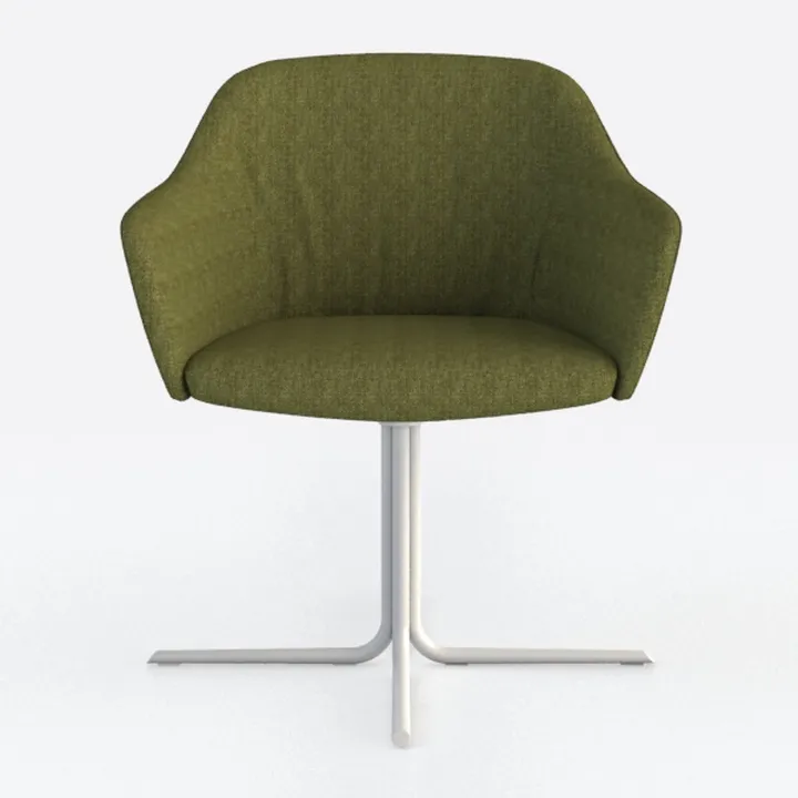 Swivel Dining Chair Green Fabric,Adjustable Modern