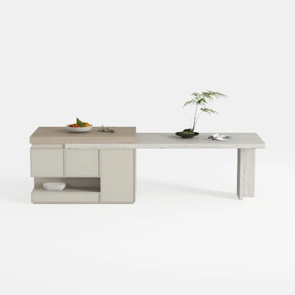 Lisa Industrial White Solid Acacia Wood 94 in. Sle