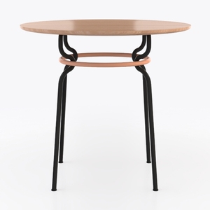 VICLLAX Round Patio Table with Adjustable Umbrella