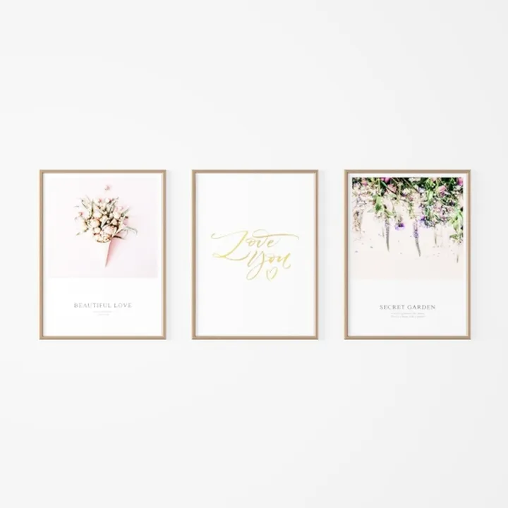 3Pcs Pink Vintage Nursery Wall Art Cute Animal