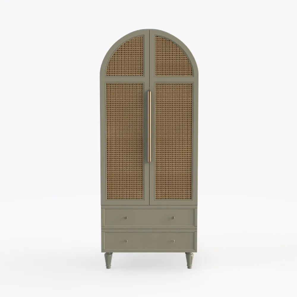 71" Tall Arched Pantry Cabinet, Fluted Kitchen