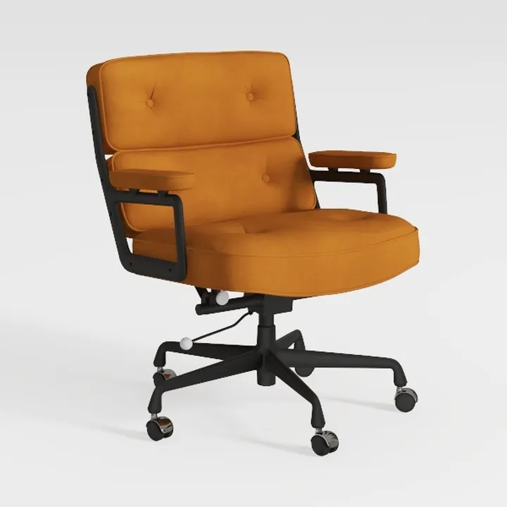 Modern Velvet Fabric Upholstered Adjustable Office Chair 3D Model