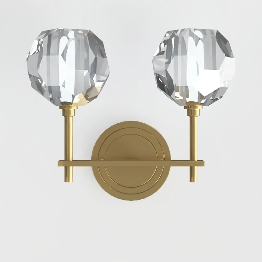 Bathroom Light Fixtures, 2-Light Brass Vanity Wall