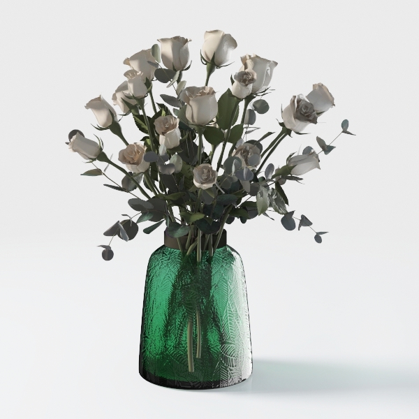 Briful Artificial Eucalyptus Stems in Glass Vase w