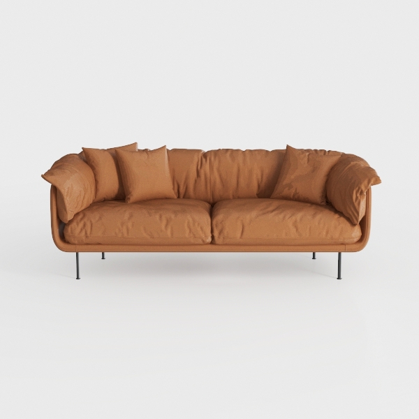 Valencia Artisan Full Leather Sofa 88” - Pure Full