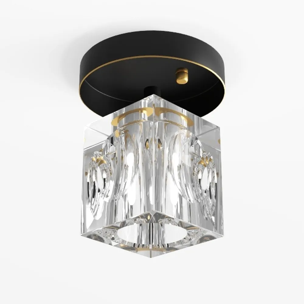 ANWIO Mini Crystal Semi Flush Mount Ceiling Light