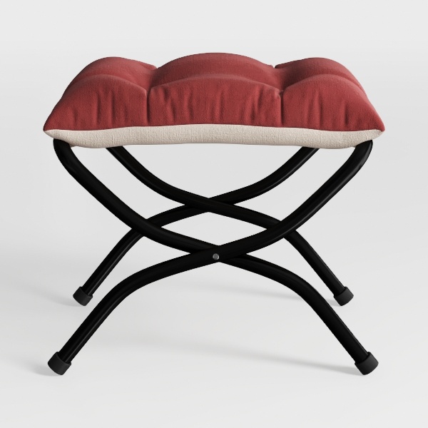 LITA Folding Upholstered Footrest Stool, Modern