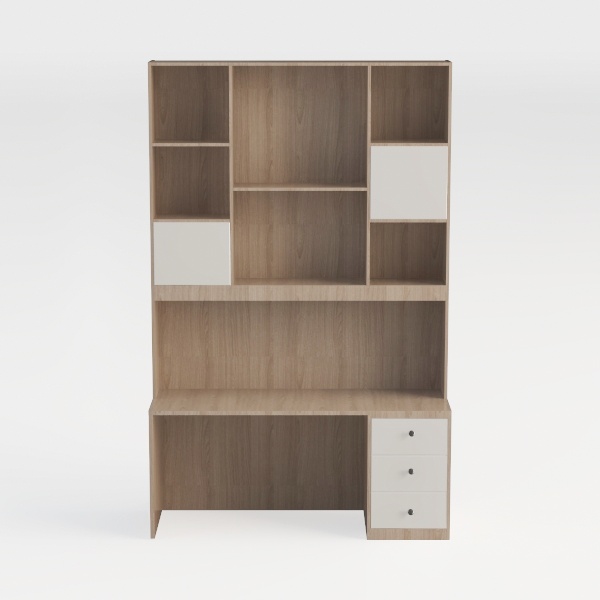 BOWERY HILL Wood 3-Drawers Home Office Desk with H