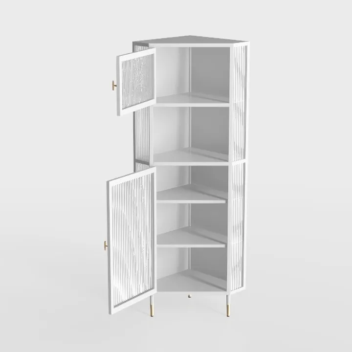 5 Tier Metal Farmhouse Storage Cabinet with 2 Barn