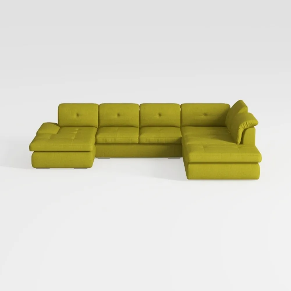 Convertible Sectional U-Shaped Sofa Couch, 6-seat