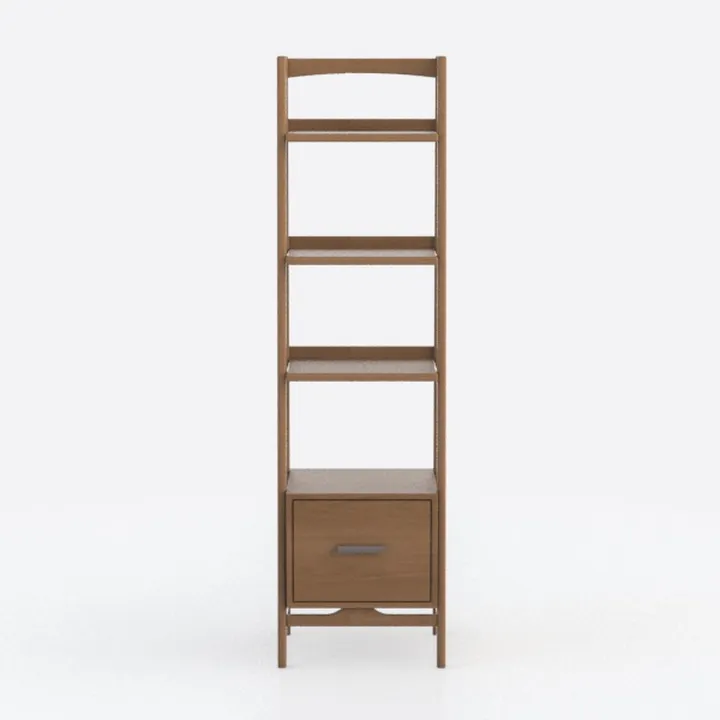 Modway Bixby Display Case, 21" Bookshelf, Walnut