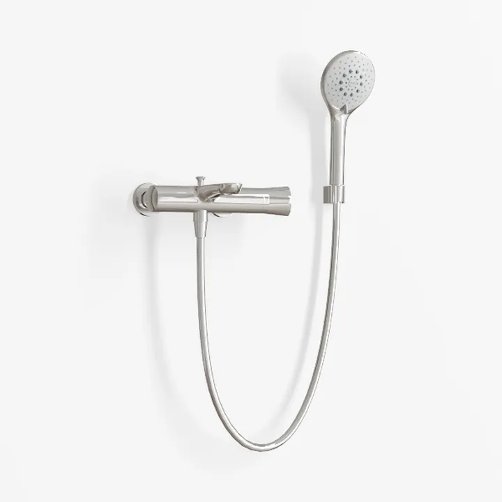 Modern Chrome Wall Mounted Handheld Shower Faucet 3D Model