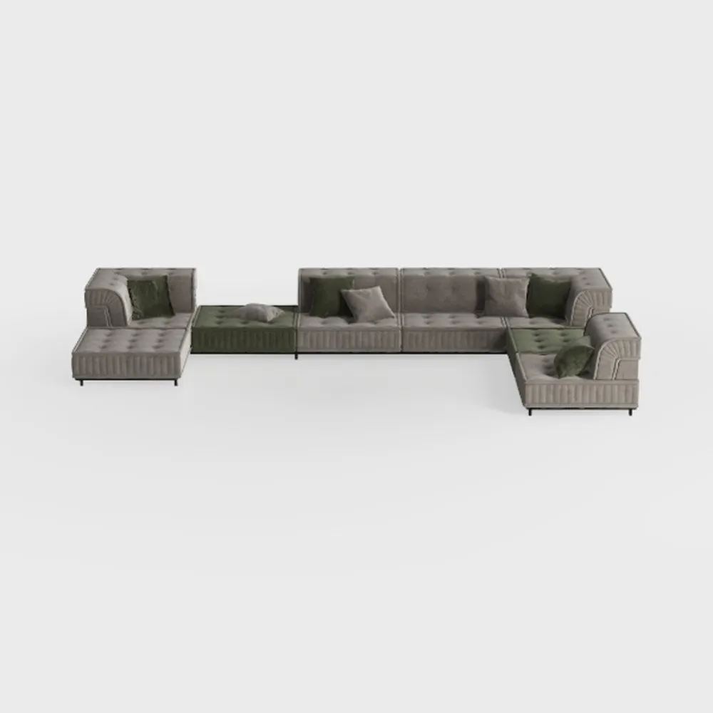 Modular Sectional Sofa Couch with Corduroy Fabric,