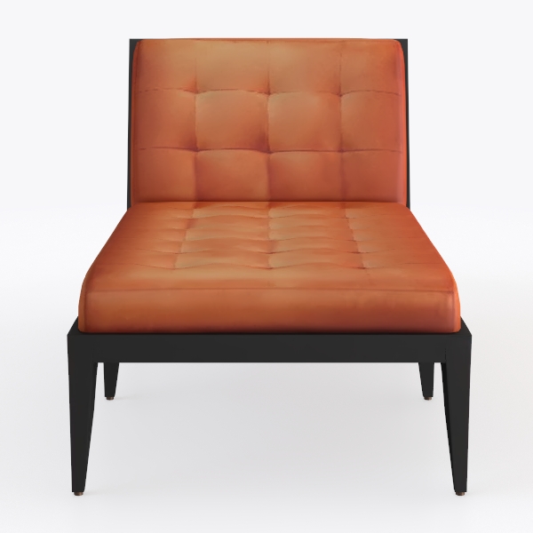 Leather Upholstered Accent Chair Cushion Seat Back