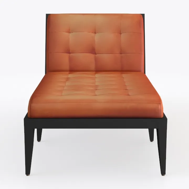 Modern Tufted Leather Chaise Lounge 3D Model