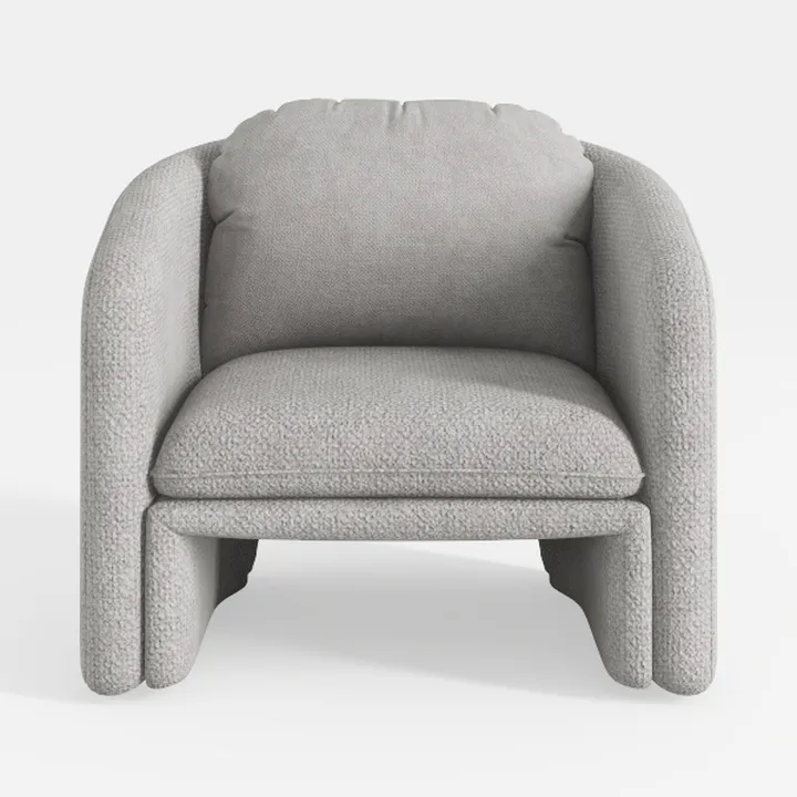 Minimalist Boucle Fabric Armchair 3D Model