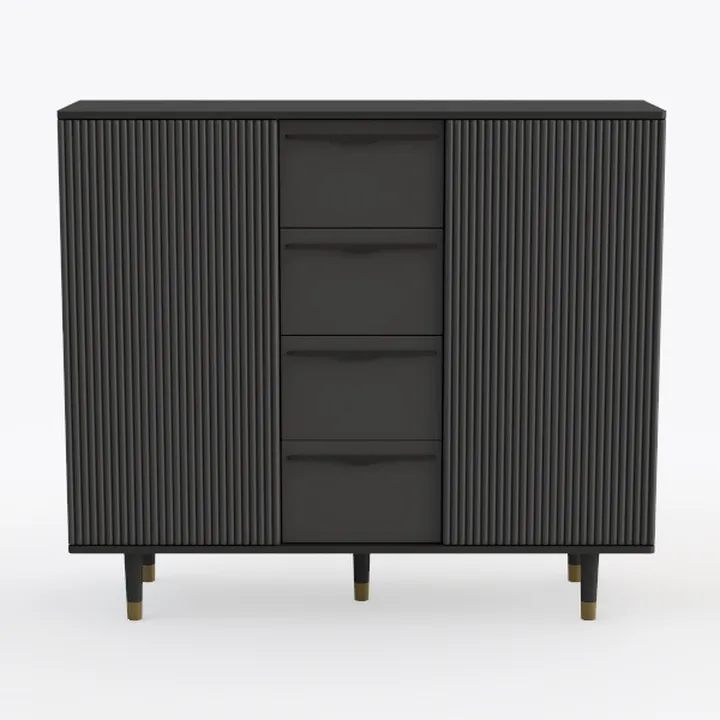 Buffet Cabinet with Storage - Elegant Fluted
