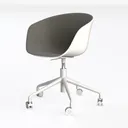 Minimalist Fabric Metal Office Chair 3D Model Left 45 Degree View