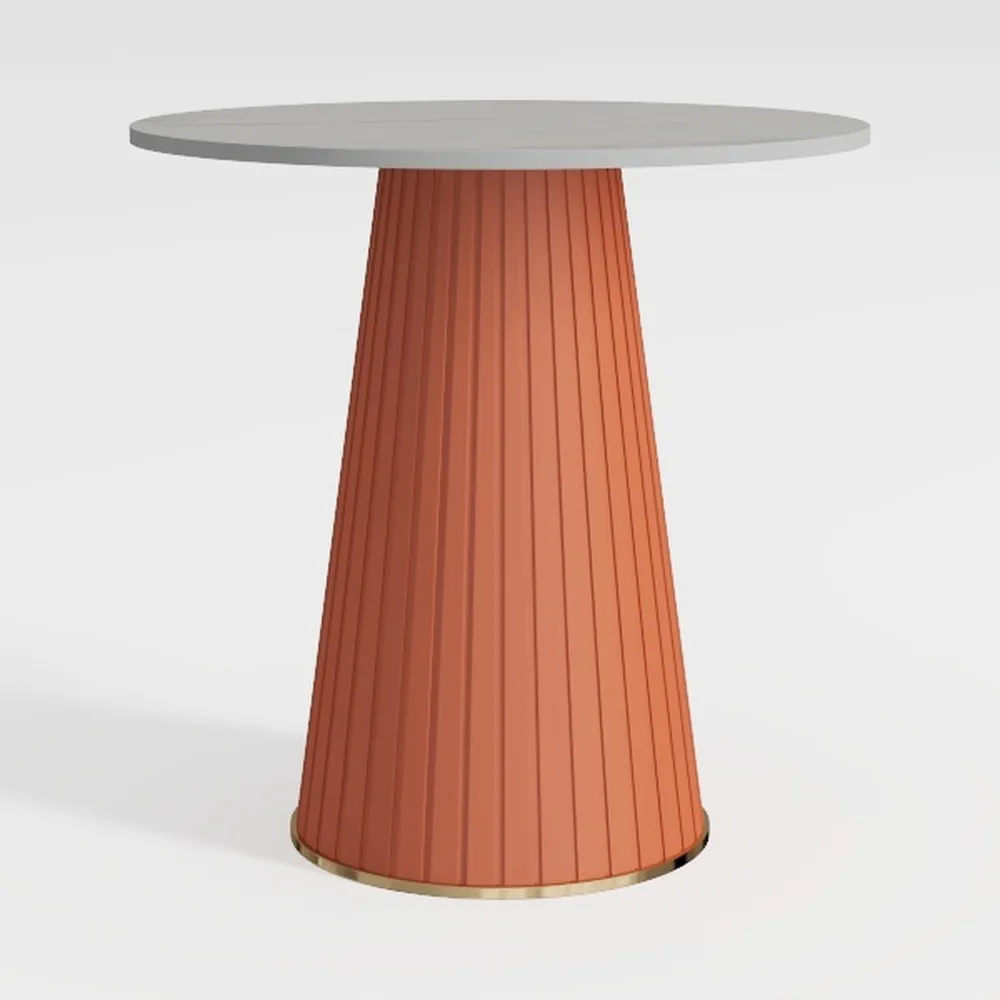 Round Wood Dining Table，Wooden Trestle Pedestal