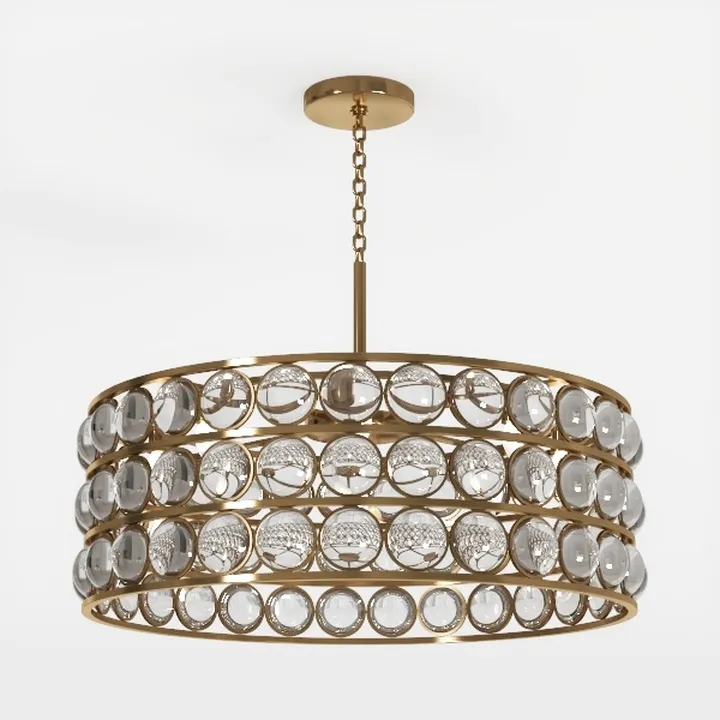 Luxury Gold Metal Crystal Glass Chandelier 3D Model