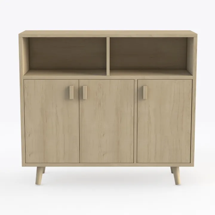 Fluted Sideboard Cabinet with Wavy Door Panel