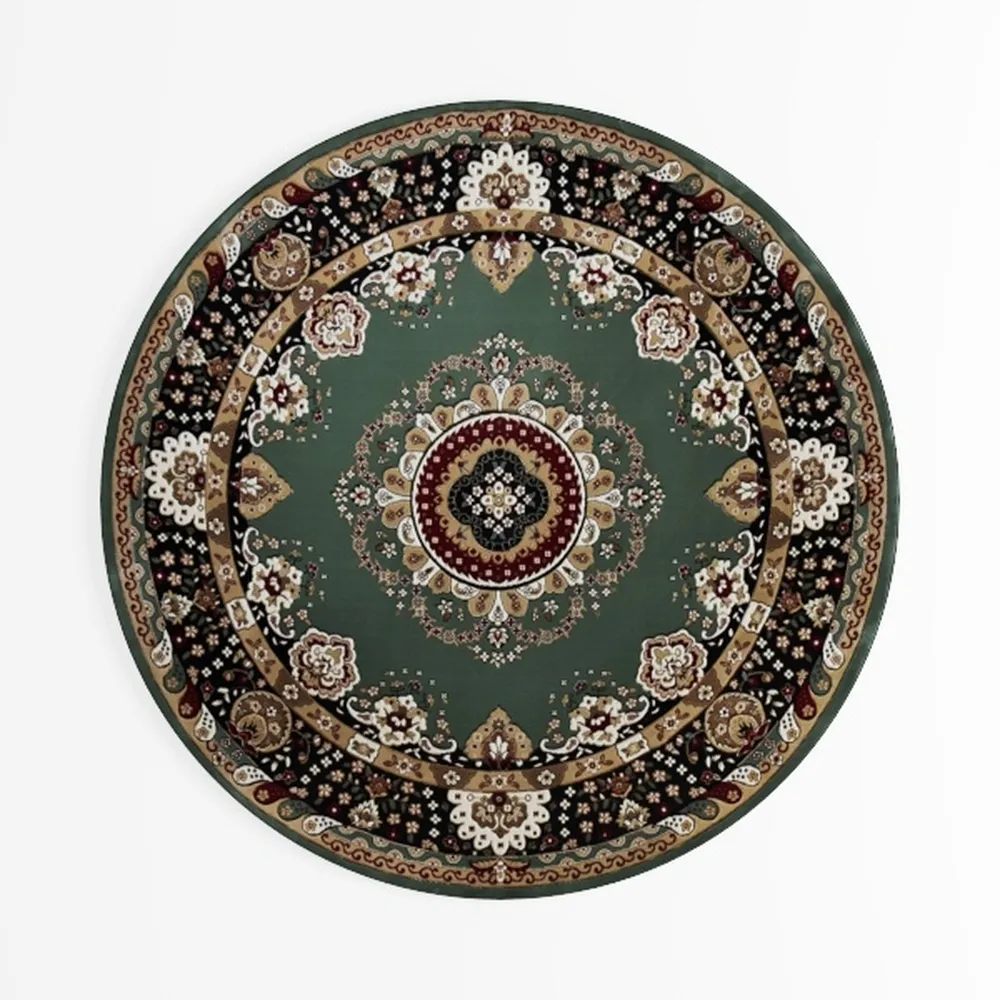 MUJOO Green Round Rug 4ft