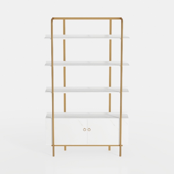 73.6&quot; Tall Bookshelf with 3 Drawers and 16 Storage