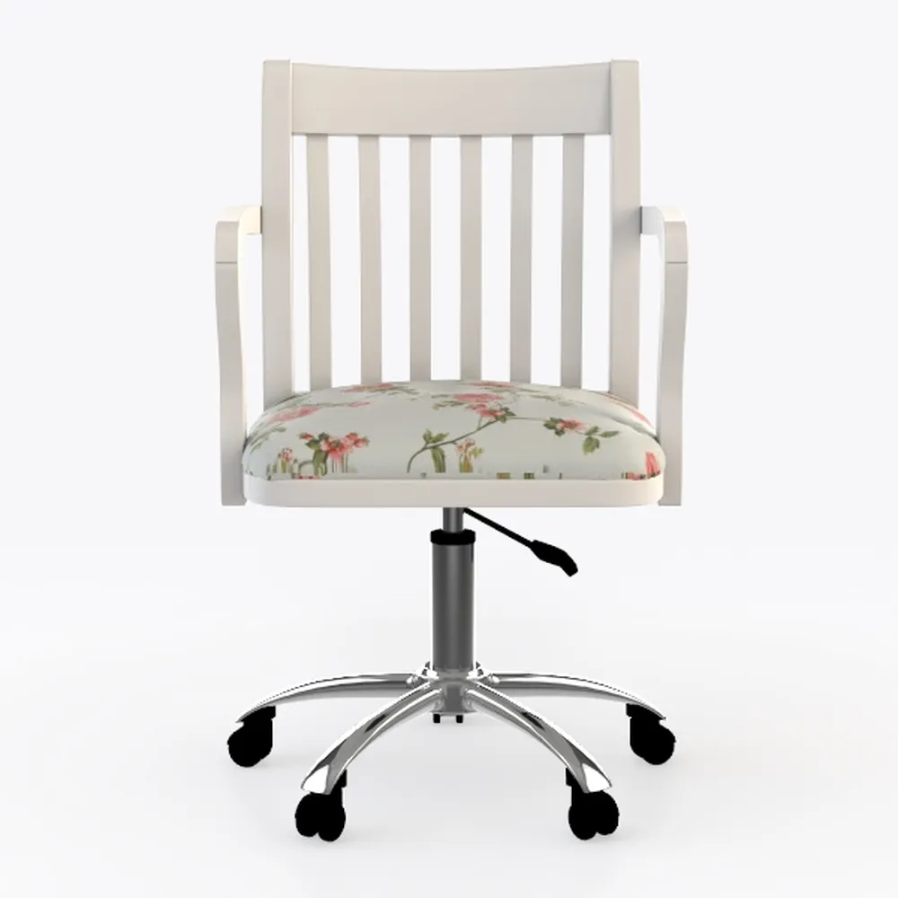 Sinclair Floral Fabric Adjustable Height Swivel Of