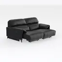 Modern Black Leather Reclining Loveseat 3D Model Right 45 Degree View