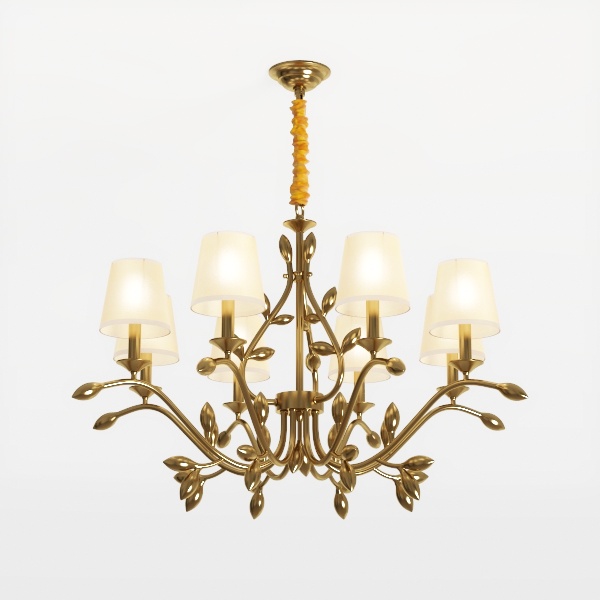 Vintage 8 Arms Crystal Chandelier Candle Light 
