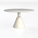 Mila 31 in. White Medium Round Metal Coffee Table  Left 45 Degree View