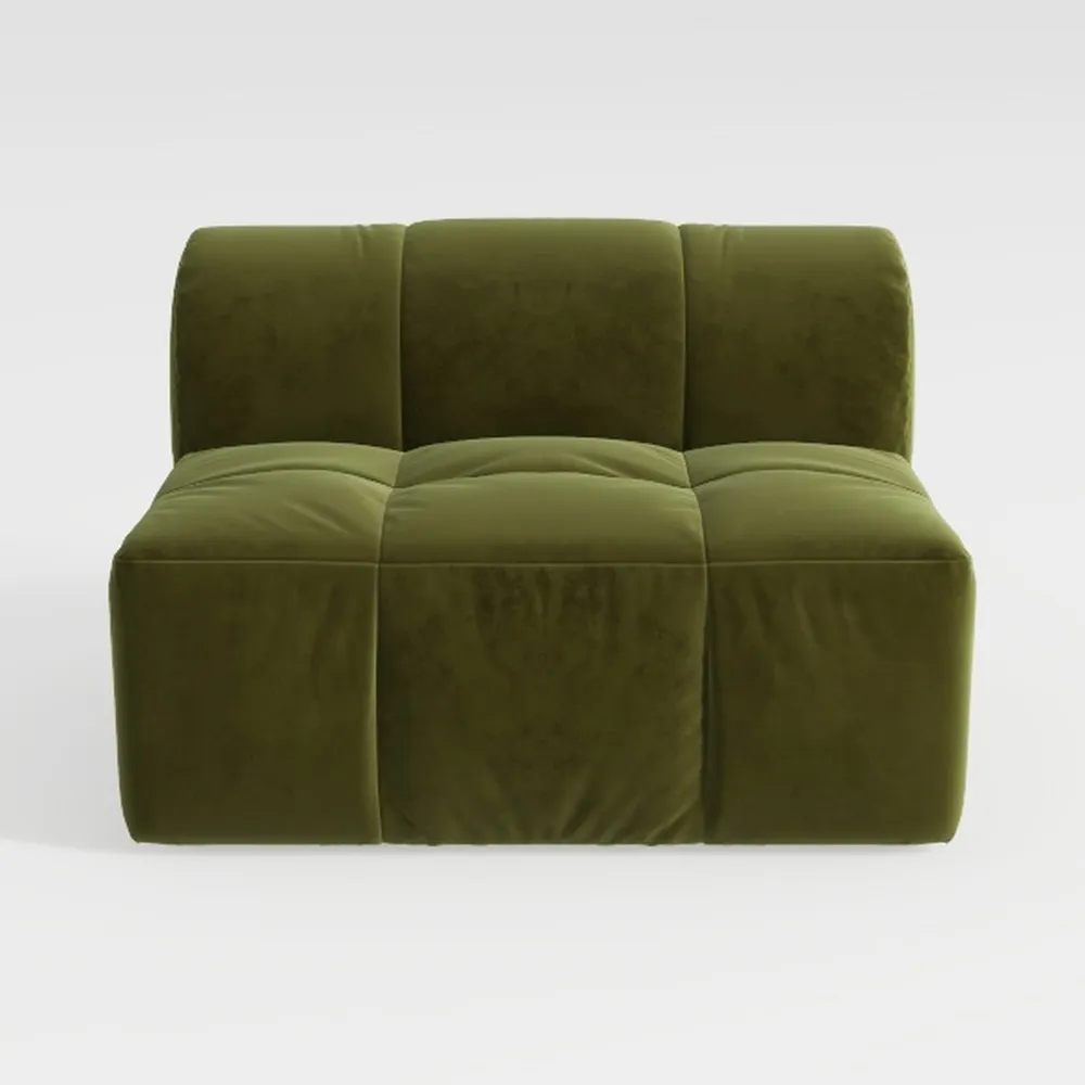 117" Modern Compressed Boneless Couch with Ottoman