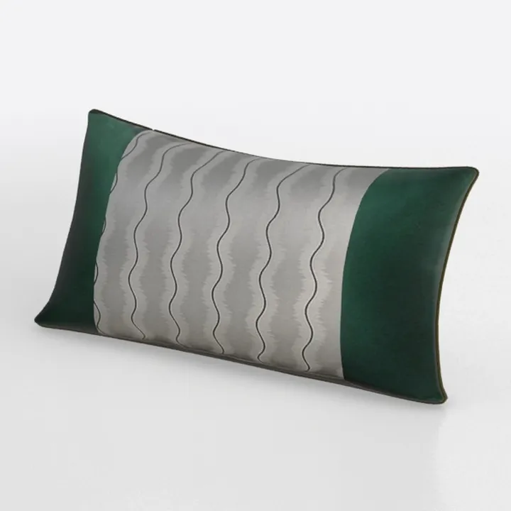 Minimalist Velvet Wave Pattern Lumbar Pillow 3D Model