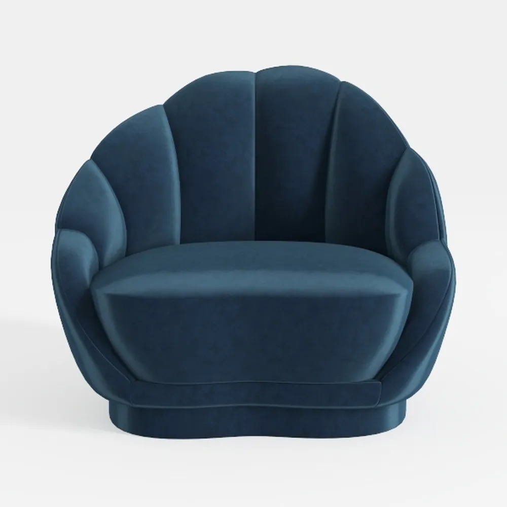 Swivel Boucle Chair, Modern Round 360° Swivel