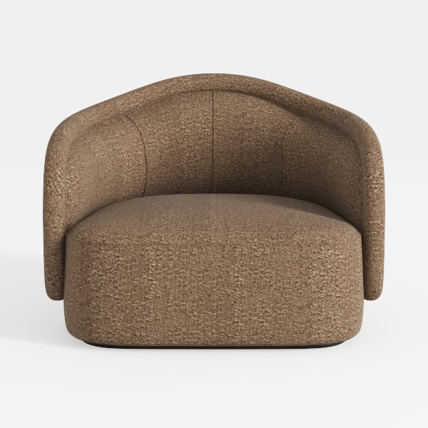Modway Affinity Boucle Fabric Accent Chair in Pebb