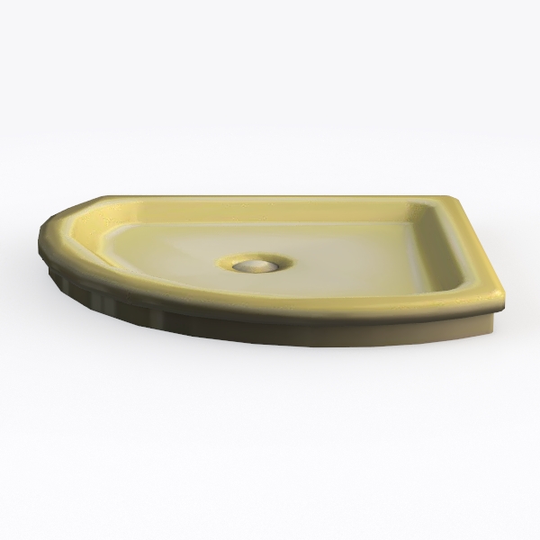 Thin Rounded Shower Base with Rounded Indentation