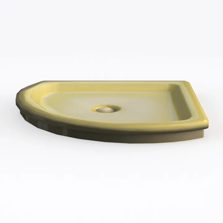 Thin Rounded Shower Base with Rounded Indentation