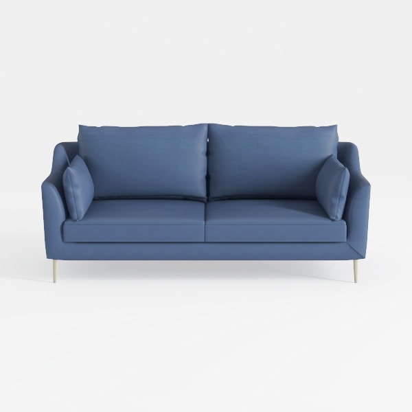 Almor Velvet Living Room Sofa in Space Blue