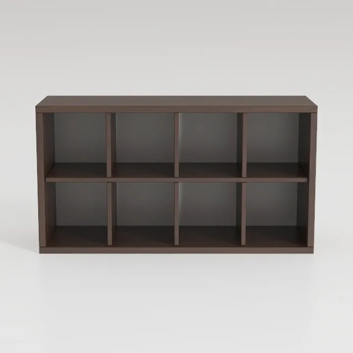 Cube Shelf Bookcase with Base - Wooden 2 Tiers